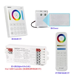 Miboxer WiFi 5 in 1 LED Strip Controller WL5/2.4G 8 Zone RGBCCT Wall-mounted Touch Panel B8