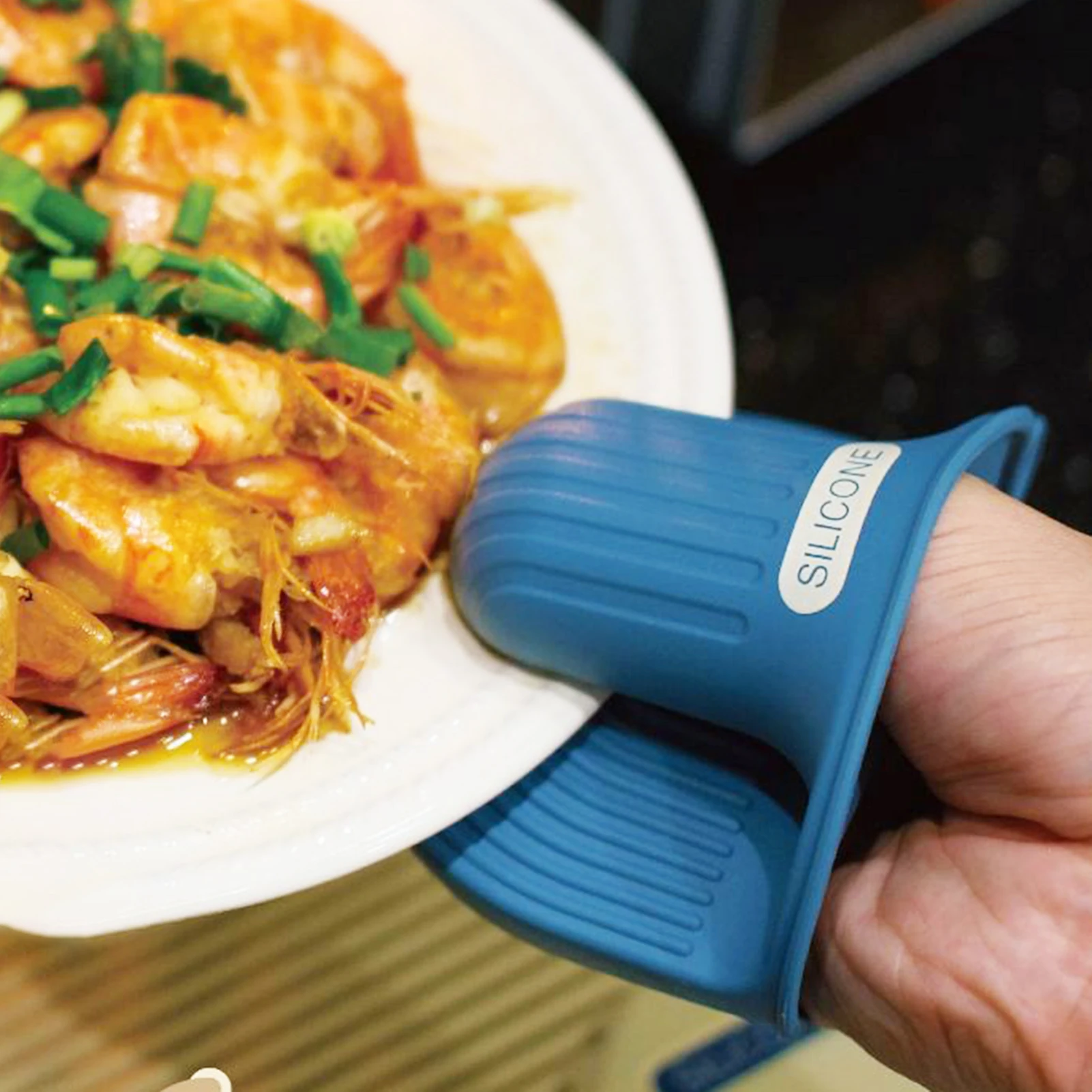 Silicone Mini Oven Mitt Secure Grip Kitchen Mitts Heat Gloves Anti scalding Gloves Kitchen Baking Hand Clip