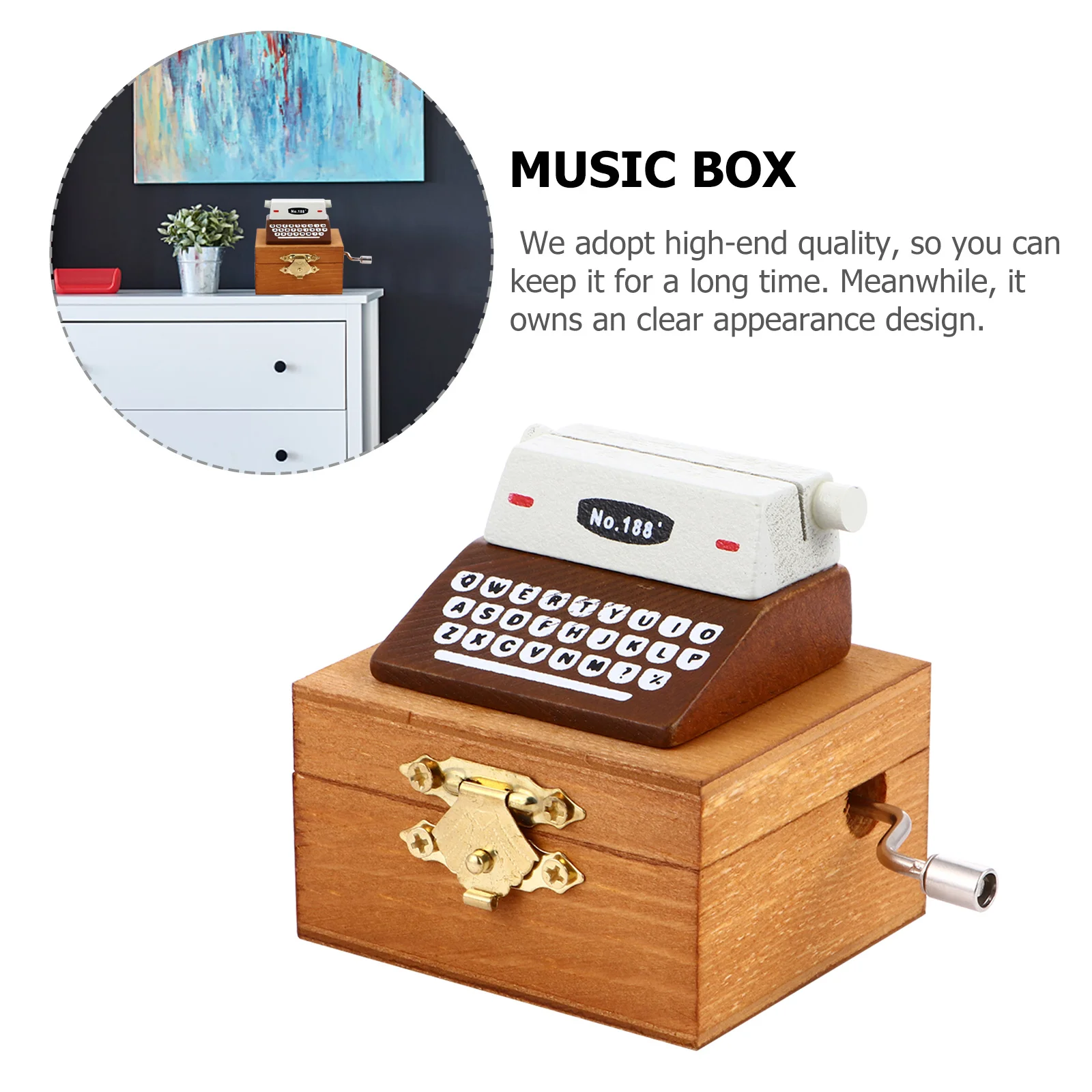 

Hand-crank Typewriter Music Box Festive Mechanism Birthday Musical Gifts Set