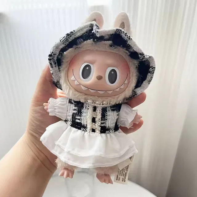 Cute Mini Plush Hoodie Outfit, 17cm, Big Goose, Dinossauro, Abelha, Tubarão, Veado, Coreia do Kpop, Exo Labubu, Idol Dolls Vestuário