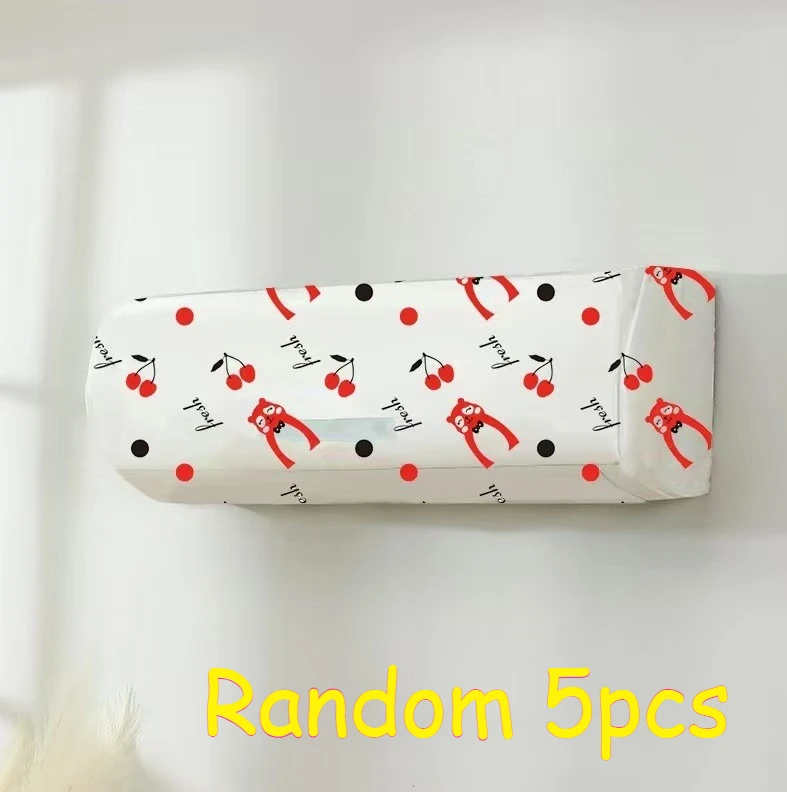 5Pcs Random Washable PEVA Air Conditioner Dust Cover, Full‑Wrap Wall‑Mounted AC & Fan Household Protector