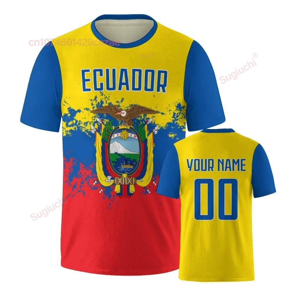 Custom Ecuador Soccer Mesh 3D Printed T-Shirts For Men Women Personalized Name Number Sports Fan Gift