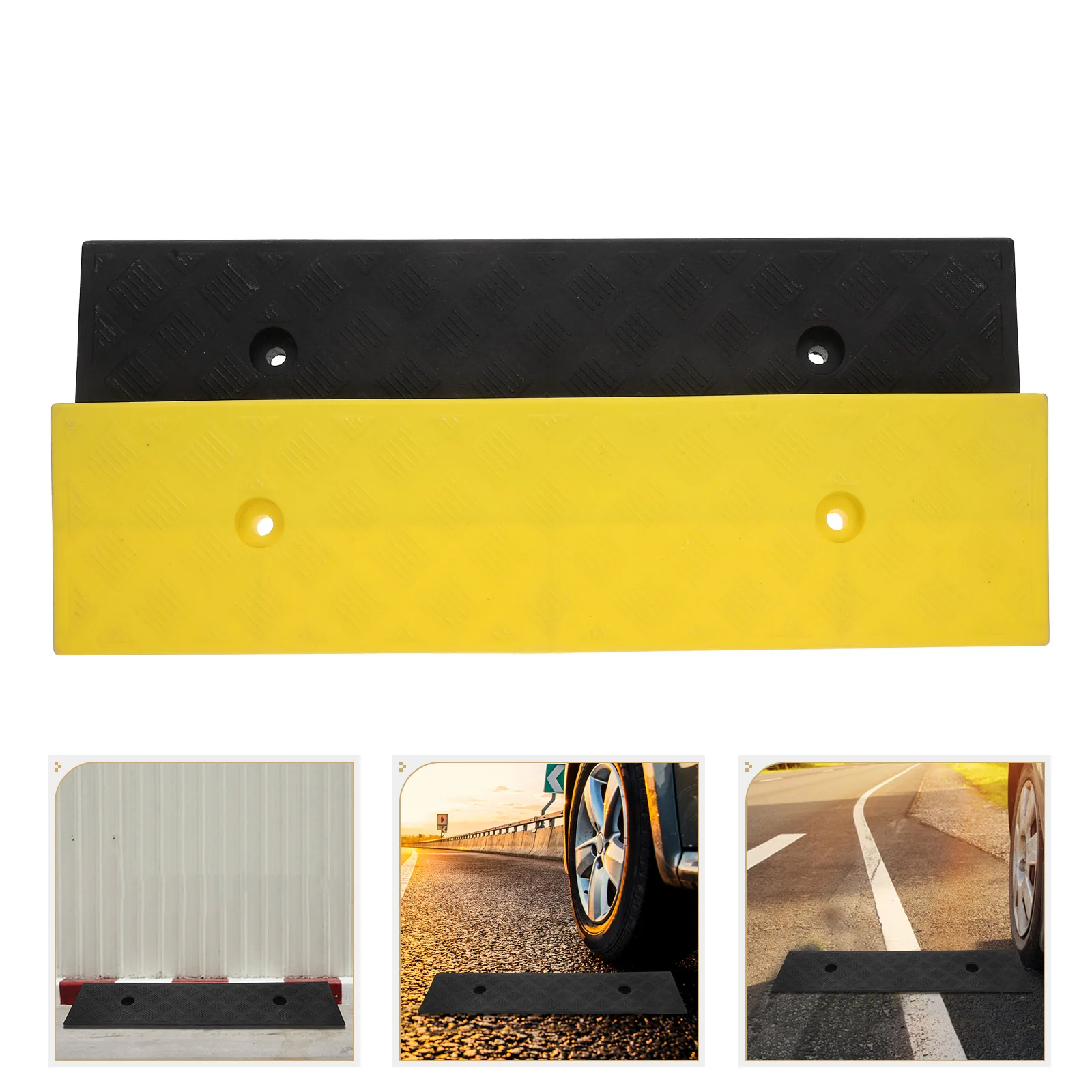 

2pcs Rubber Ramp for Car Truck Wheelchair Durable Slope Steps Grooves Driveway Garage Shed Motorcycle Vehicle