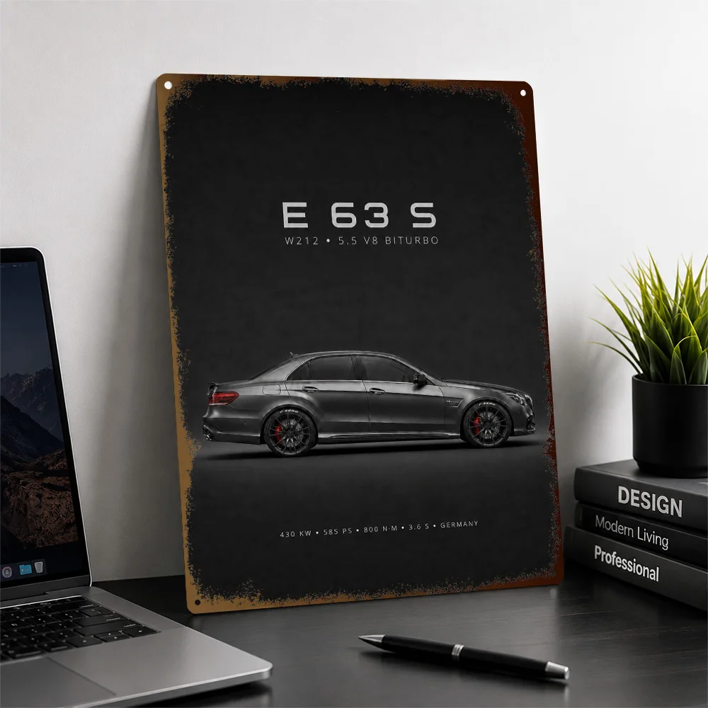 Germany E 63 S W212 Graphite Sports Sedan Aluminum Poster Personalized Metal Sign Speed Icon Tribute Wall Art Ideal For Lounge