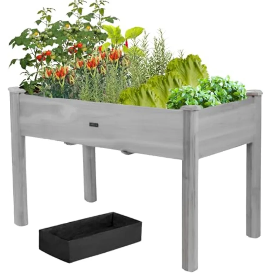 

48x24x30in Raised Garden BedWooden Raised Garden Beds Outdoor Elevated Wooden Planter Box with Legs for Backyard/Patio/Gardener
