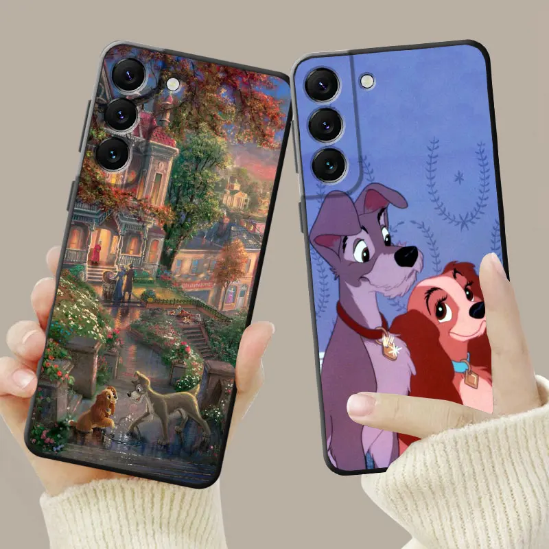 Phone Case For Samsung Galaxy S24 S23 S22 S21 S20 FE Ultra S10 Plus Note 20Ultra 10Plus Shell Disney Lady And The Tramp Dog