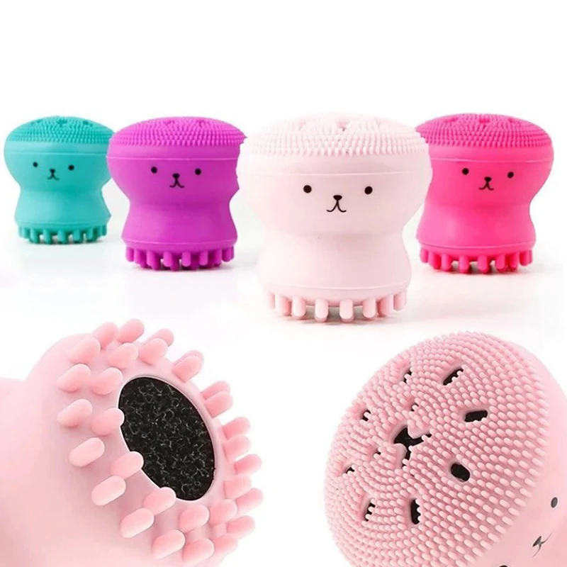 Silicone Octopus Face Cleansing Brush Exfoliating Facial Pore Brush Double Sided Massage Cleansing Brush Beauty Cleaning Tool