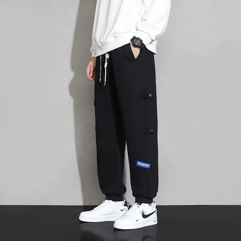 6XL 10XL Plus Size Pants Men Big and Tall Men Sweatpants Wide Leg Jogger Pants Men Streetwear Hip Hop Drawstring Ribbed Bottom