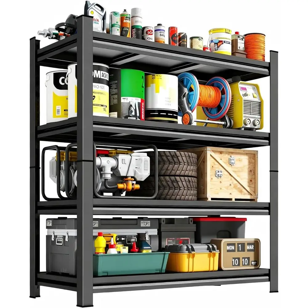 

4-Tier 63"H×45"W×16"D Metal Shelving, Adjustable Scratch Proof Storage Rack for Pantry Closet Kitchen Warehouse