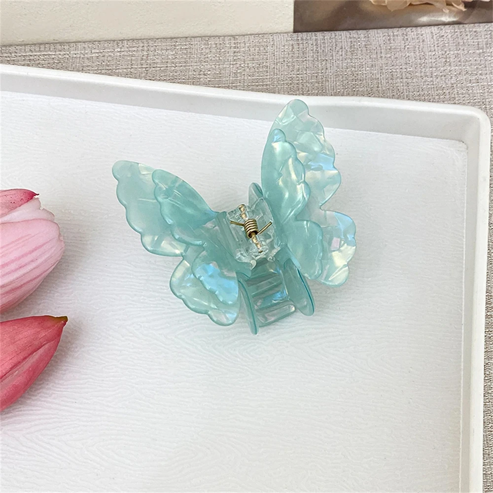 AISHG Gradient Double Layer Butterfly Claw Clip for Women Korean Sweet Temperament Pan Hair Shark Clip Girl Hair Accessories﻿