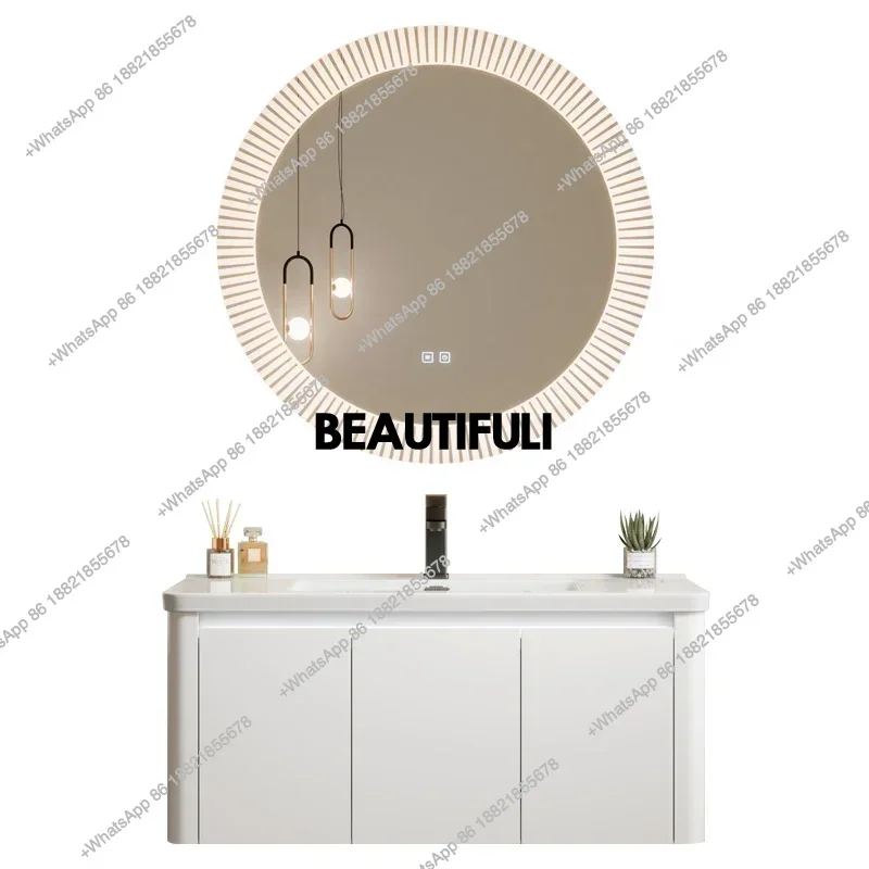 Modern bathroom cabinet intelligent mirror integrated ceramic washbasin bathroom vanity cabinet sink storage bathroom furniture
