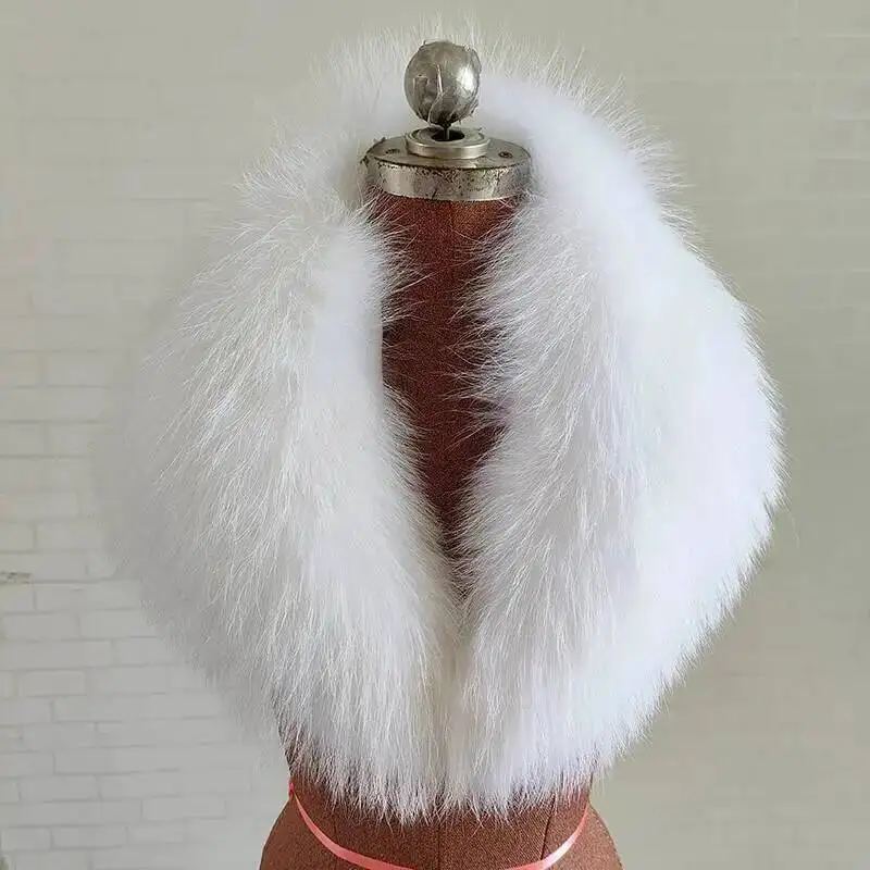 Gola de pele de guaxinim natural cachecol de pele real feminino inverno luxo pescoço mais quente pele xale envolve cachecóis casaco masculino jaqueta coleiras peludas