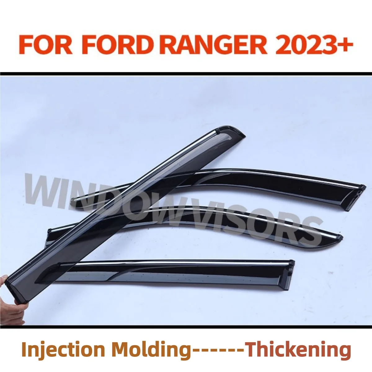 Weathershied Weather Shield Window Visor Rain Guard Deflector For Ford Ranger 2023+ Wind Deflectors Car Exterior Accessories