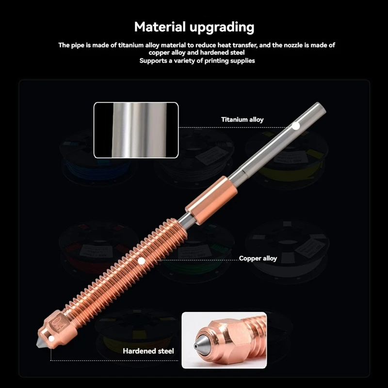 ABAE-For Creality K2 Plus Nozzle Quick-Swap Nozzle Kit Hardened Steel Design For Creality K2 Plus 3D Printer 2PC