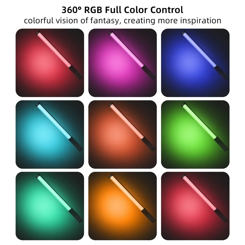 

Светодиодная трубка RGB — портативное/подставка, цвет на 360 градусов, 10 режимов Fx для телефона/dslr видео, освещение Tiktok