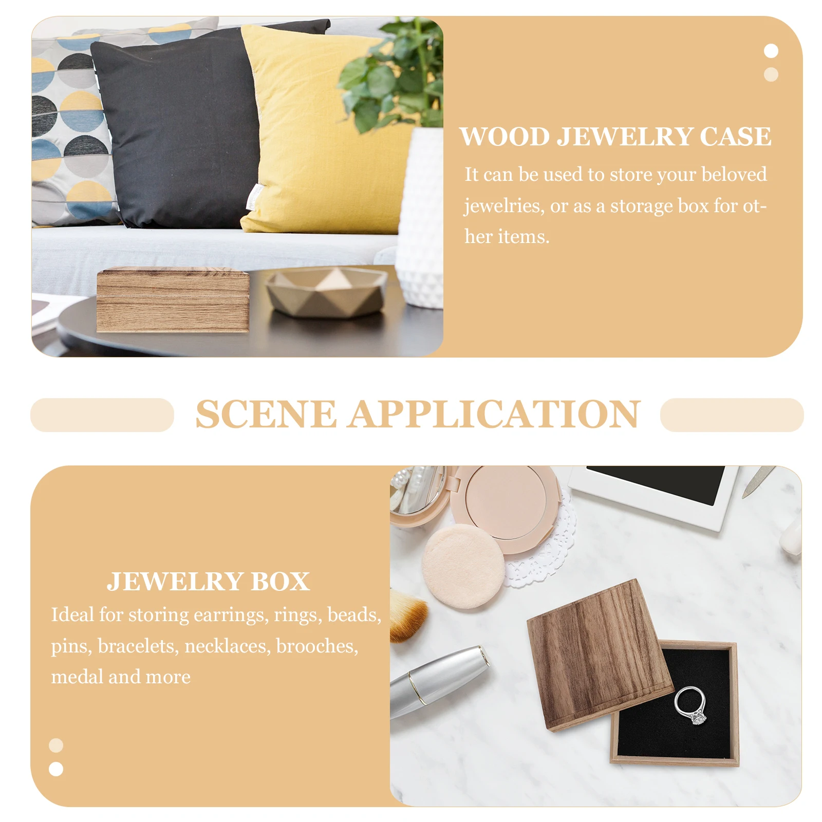 

1pc Wood Retro Jewelry Storage Box Vintage Holder For Earrings Rings Bracelets Necklaces Wooden Container Case Gift Packing