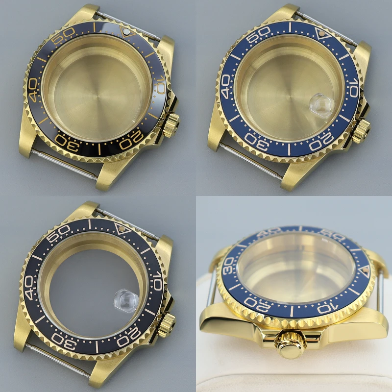 

40MM Watch Gold PVD Cases nh35 With Sapphire 120clicks Bezel Fit Seiko NH35 NH36 4R36 8215 2824 Movement Watch Case For Daytona