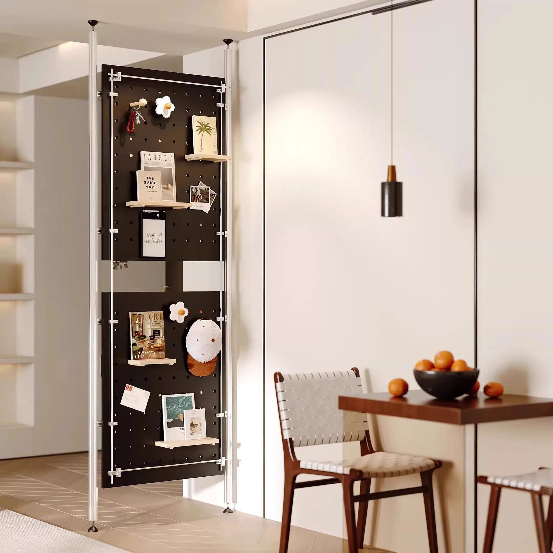 

Перегородка с отверстиями из алюминиевого профиля, без перфорации, витрина для гостиной, подвесная стойка, креативный экран с оптической осью