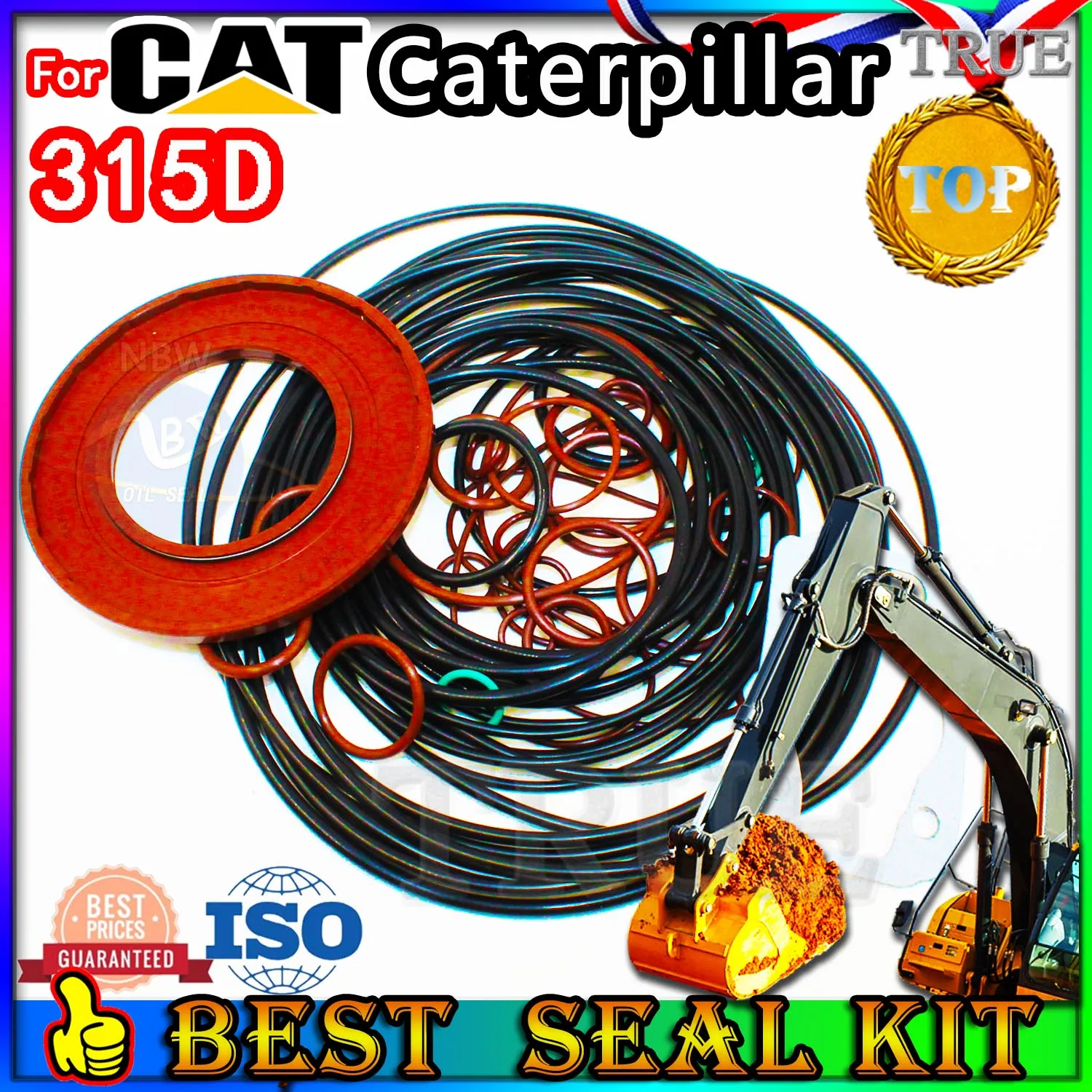 

For Caterpillar 315D Oil Seal Repair Kit CAT Boom Arm Bucket Excavator Hydraulic Cylinder Nitrile NBR Nok Washer Skf Service