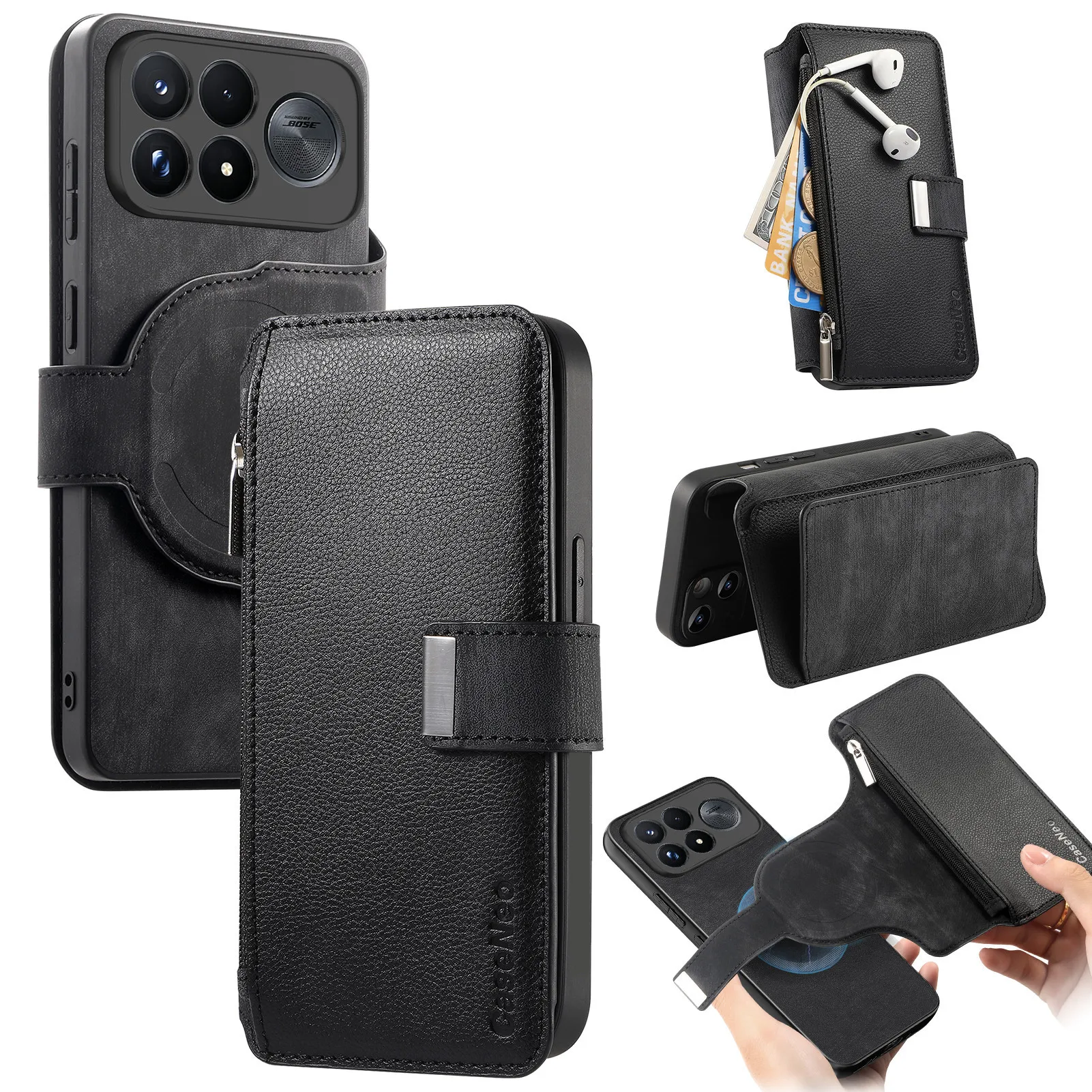 For POCO F9 F8 Ultra F9 F8 Pro Case Luxury Leather 2 in1 Magnetic Wallet Card Slot Holder Protect Shockproof Cover Accessories