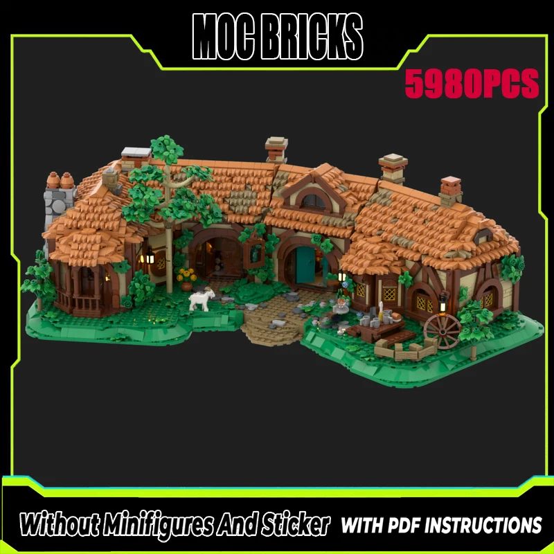 

Exquisite New Product MOC Building Block Model Ring Movie Scene Green Dragon Hotel Technology Modular Children's Toy Gift DIYSet