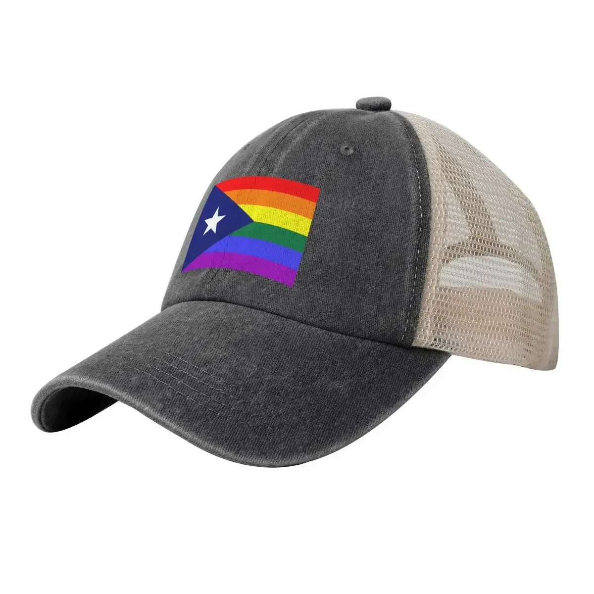 Puerto Rican Rainbow Pride Flag Baseball Cap Luxury Man Hat Sun Hat For Children Trucker Hat Female Men's