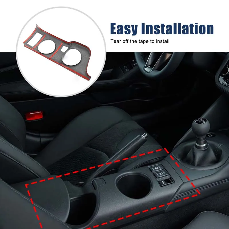 

1Pcs Real Carbon Fibe For Nissan 400Z Car styling car center console cup holder panel decorative sticker interior accessories