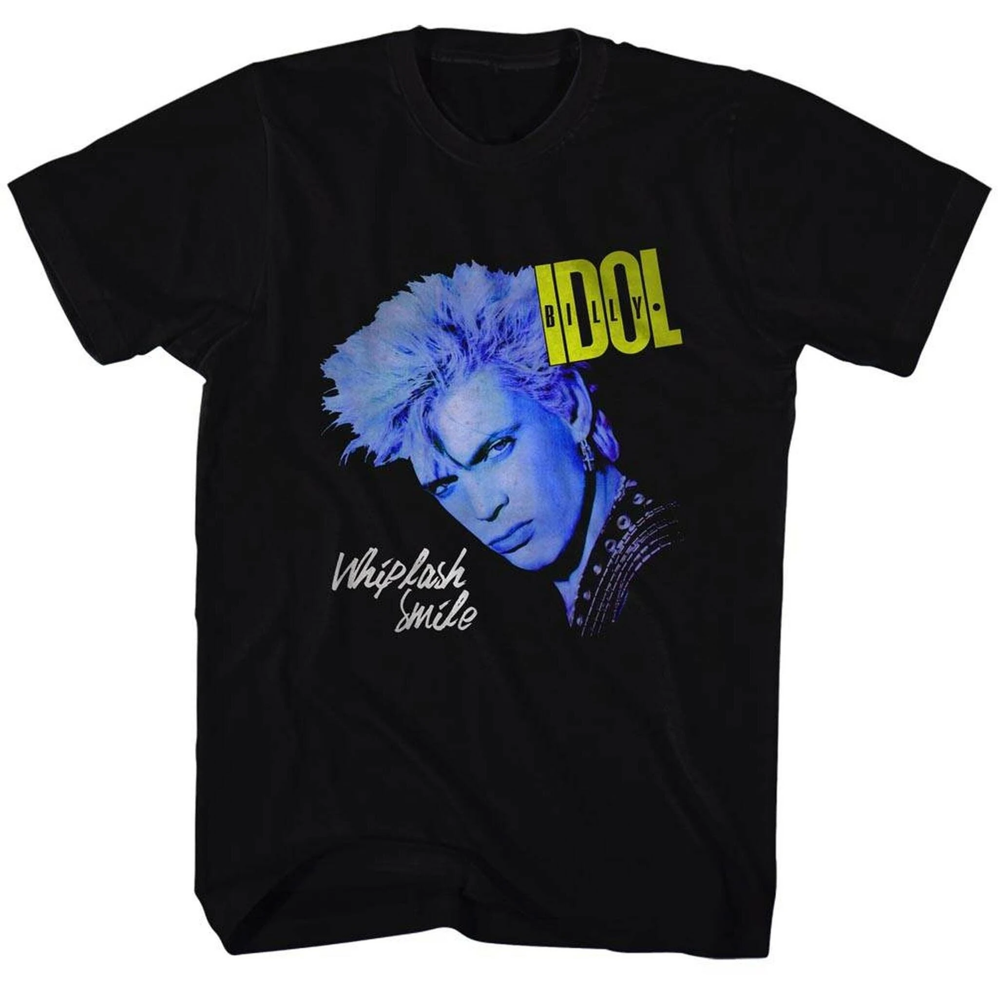 Camiseta negra Billy Idol Black Whiplash Smile para adultos, camiseta holgada y transpirable de verano para hombres y mujeres