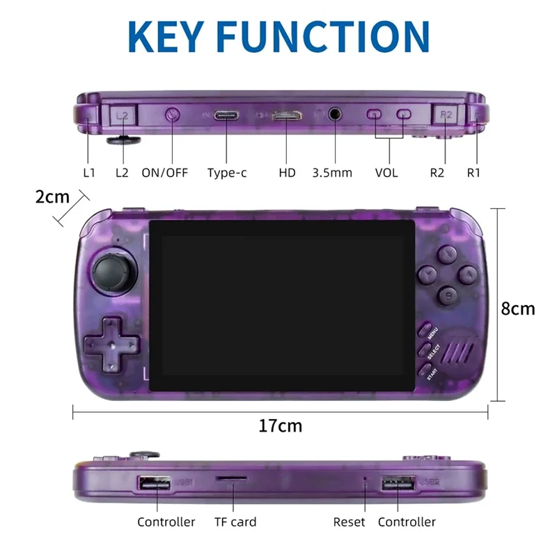 

X39pro Retro Video Game Console 64GB 4.5 Inch Screen Support 2-Player Games Handheld Gamepad Children Gifts Easy Install B