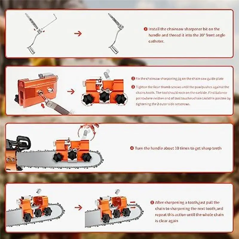 abhz-チェーンソー研磨器-チェーンソー研磨ジグ-チェーンソー研磨ツール-8～22インチのチェーンソー用