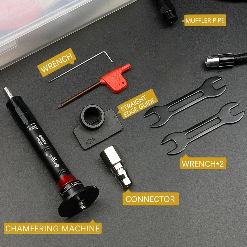 AOCKE AX2 Series Mini Pneumatic Chamfering Machine 45° Metal Deburring Chamfer Tool Handheld Adjustable Trimming Arc Corner