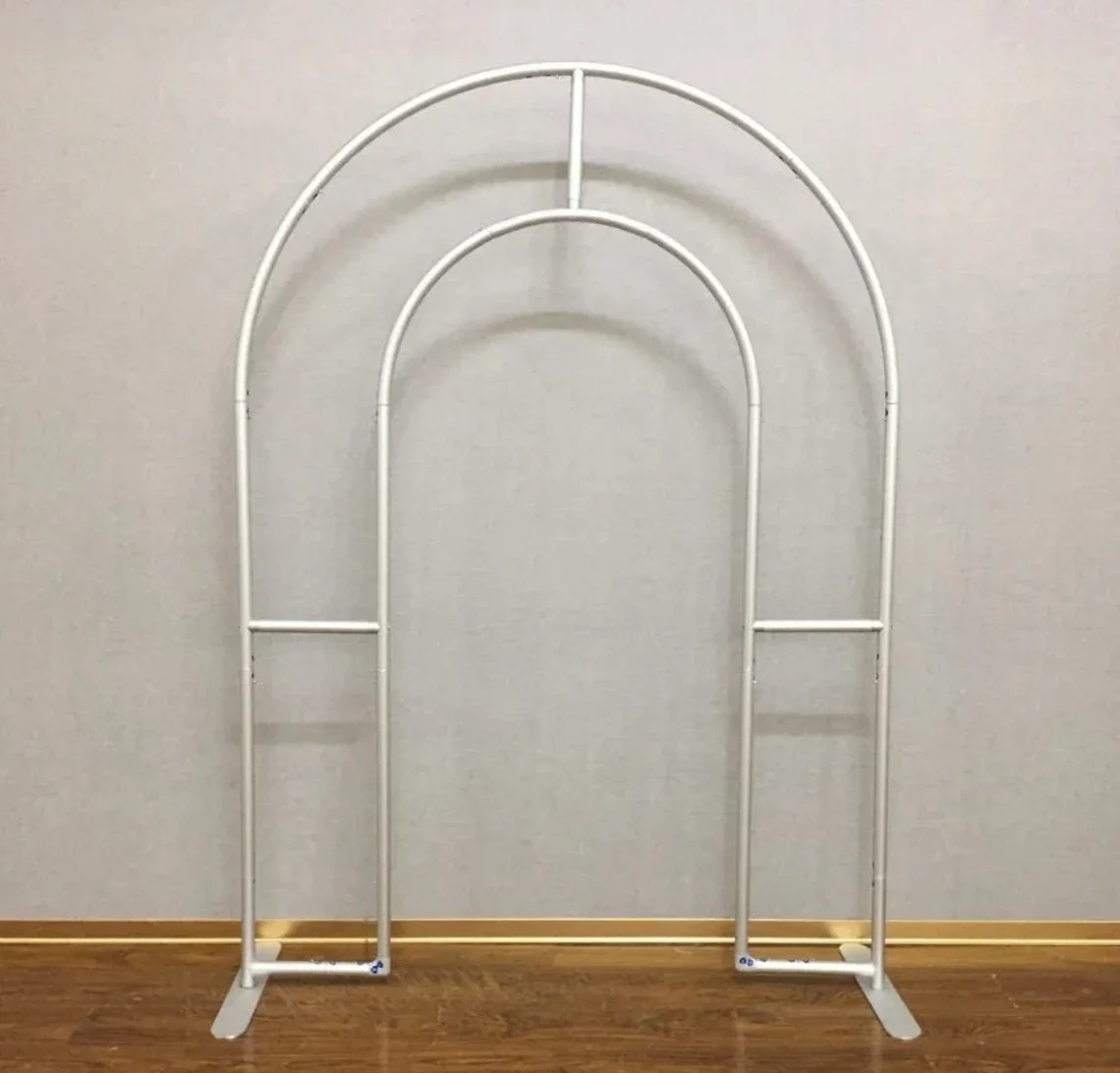 White Arch Backdrop Cover Solid Color Kids Baby Shower Birthday Wedding Chiara Wall Panel Arched Metal Stand Frame