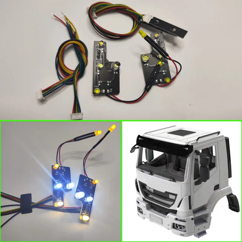 ไฟหน้า LED แบบจำลอง ไฟท้าย สำหรับรถบรรทุก RC 1/14 รุ่น Tipper Iveco