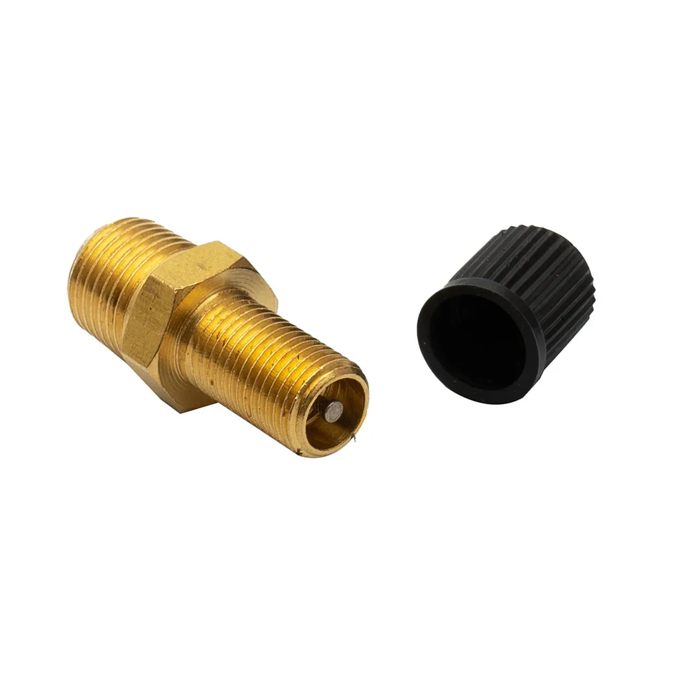 4 Pack 8 Inch NPT Nickel Plated Brass Air Compressor Tank Fill Valves with Solid Core and Black Plastic Cap for Air Systems