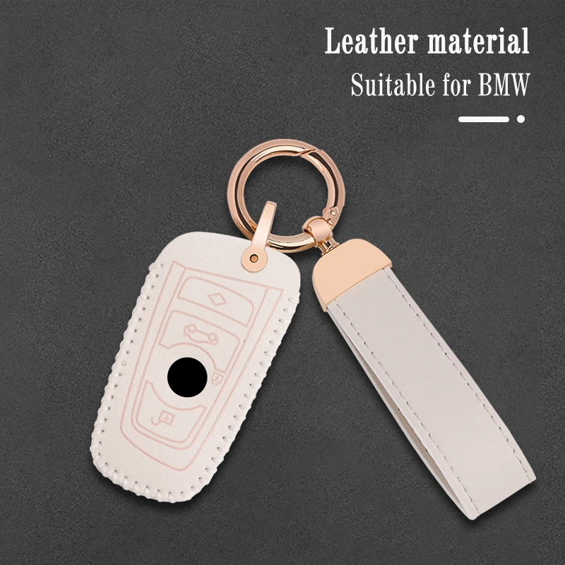 

Leather Car Key Case Cover Protector Shell for BMW F20 F30 G20 f31 F34 F10 G30 F11 X3 F25 X4 I3 M3 M4 1 3 5 Series Keychain Fob