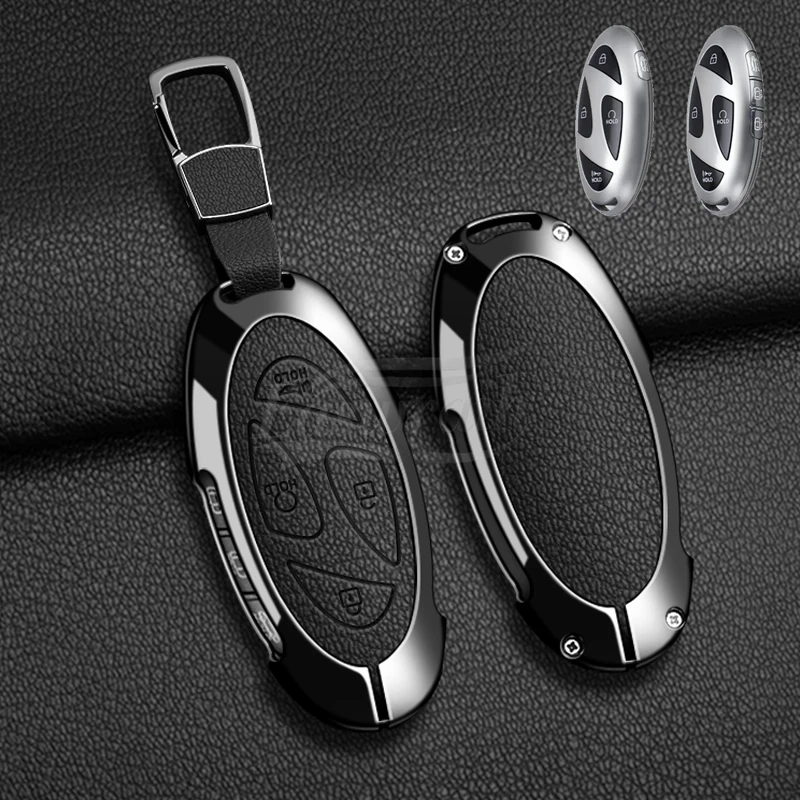 Auto Zink-legierung Leder Schlüssel Fall Abdeckung Halter Ring Für Hyundai Ionic 6 Grandeur GN7 Kona Ev New Grand Prix Remote Key 5/7 Tasten – Detail 9