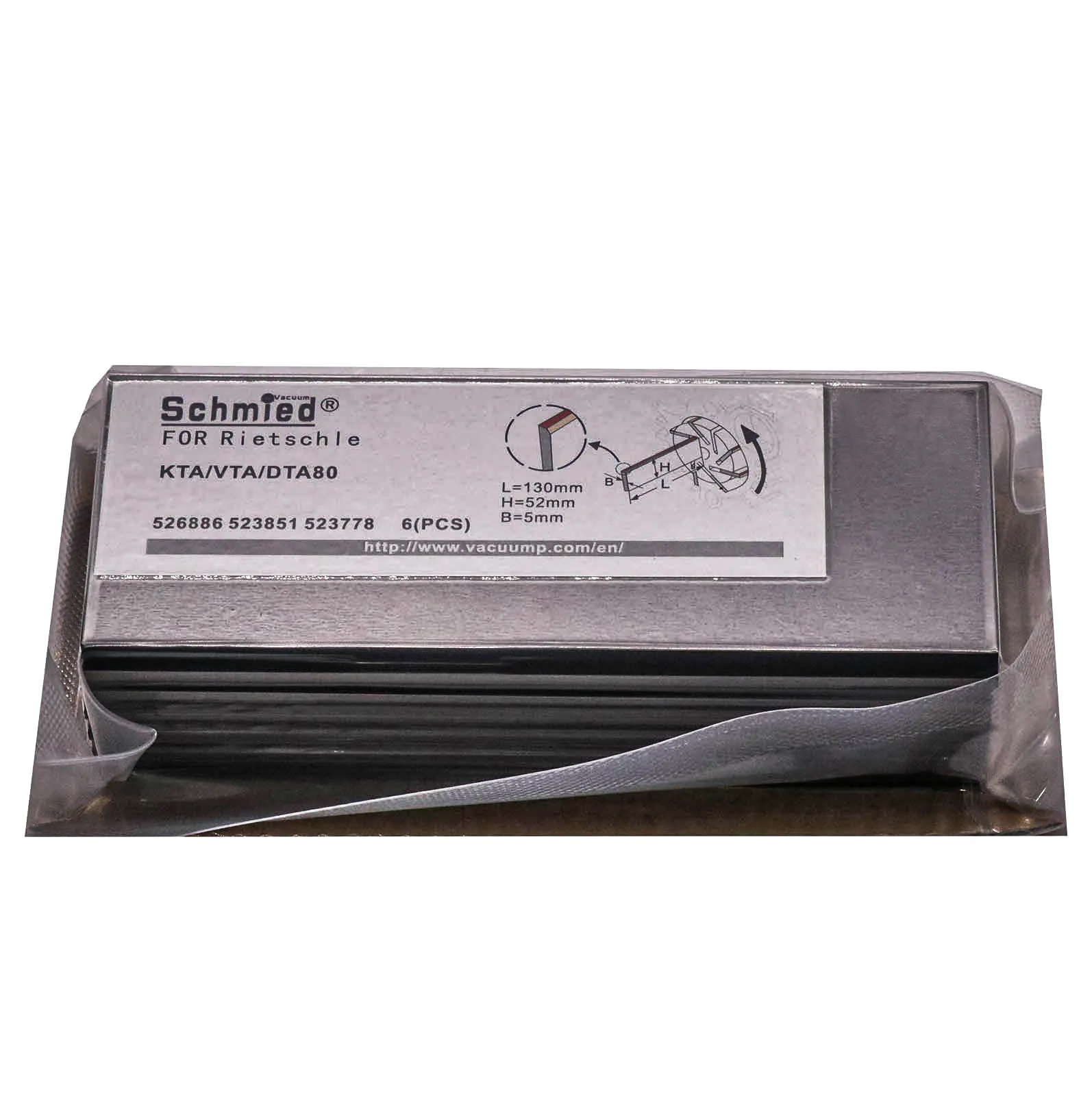 リエッチルポンプ用カーボンベーン,523778, 526886, 523851,dta80,vta80,kta80,1, 2, 3, 4, 130〜52〜5mm, 6個