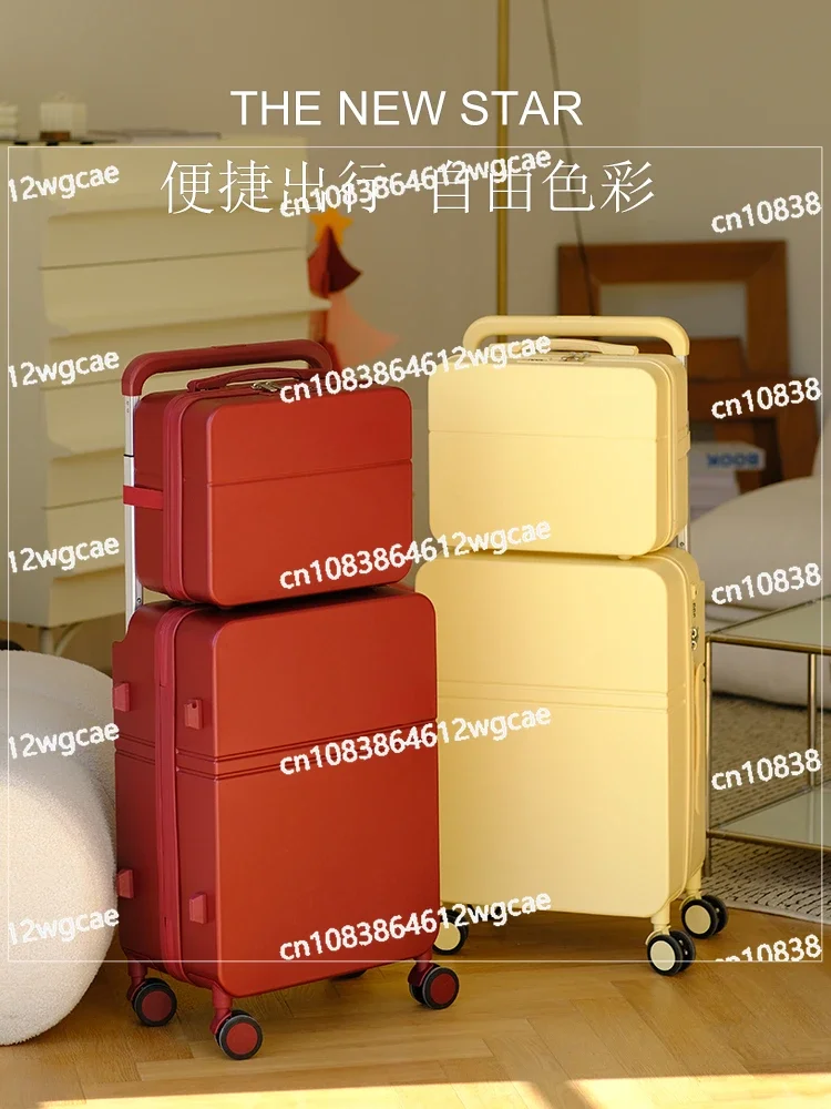 Red suitcase, women's wide pull rod, new dowry password box, 20 pull rod suitcase, travel box, 24 board chassis