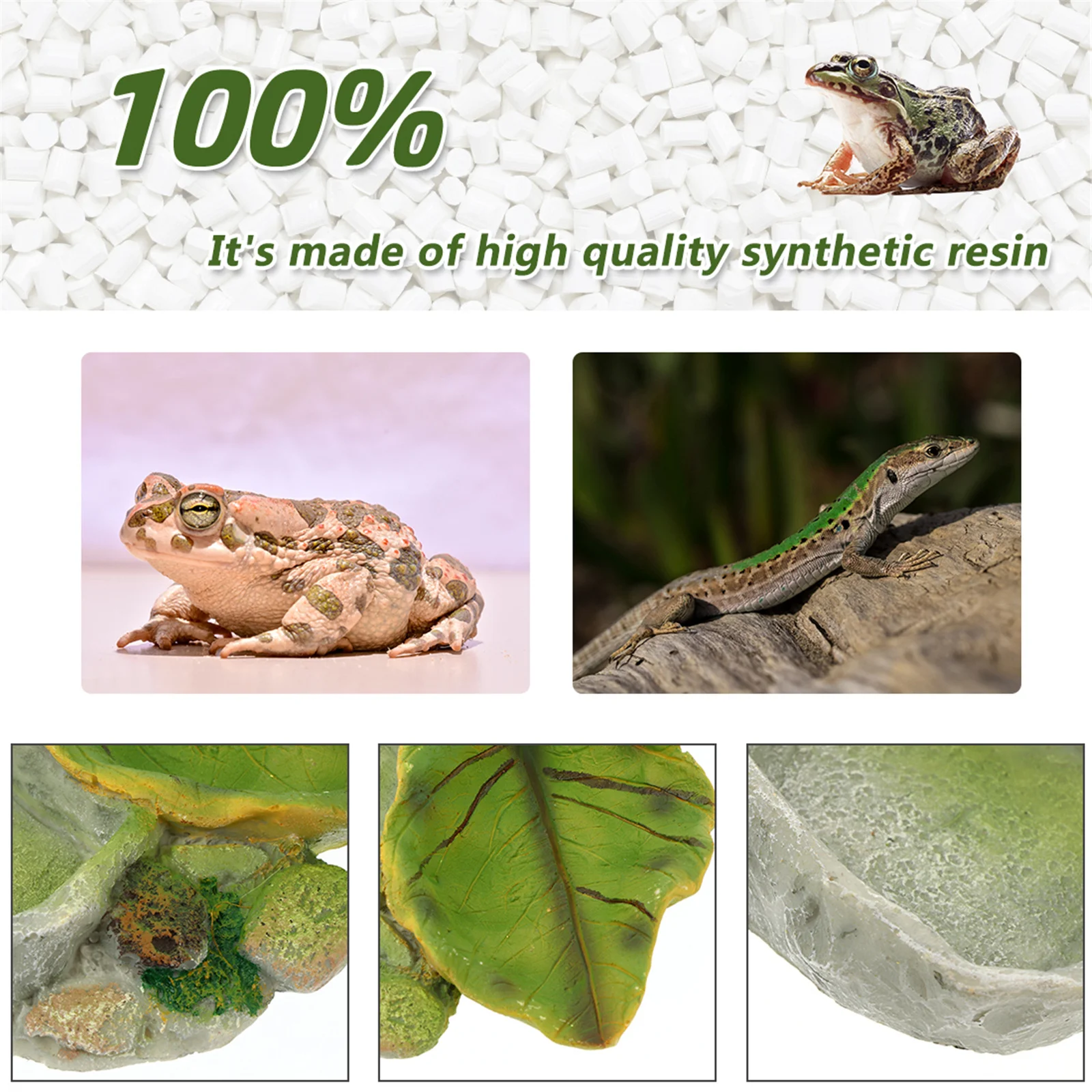

Exquisite Landscaping Reptile Turtle Basin Lizard Food Bowl Eco-Friendly Resin Material Safe Freshwater Saltwater Aquarium