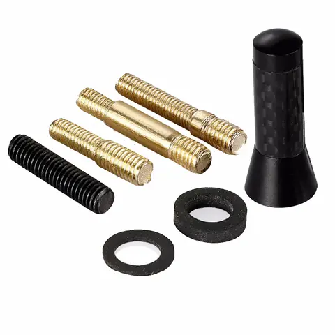 Helt ny kolfiberskruvmetall kort, kort, kort mastantenn bilstyling takantenn förbättrad signal för Benz biltillbehör 10 best sales Mercedes-antenn - №1