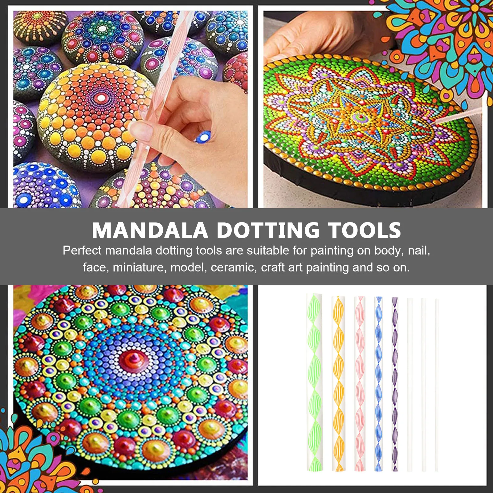 

1Set Mandala Dotting Tools Portable Multi-Function Stable Spiral Painting Kit Convenient Dotting Tools for Nails Crafts Body