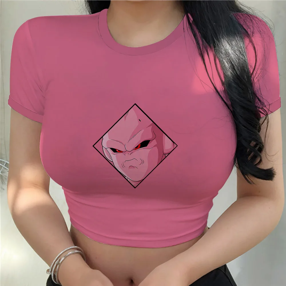 

Sexy Goku Tops Y2k Top Women Fashion Dragon Ball Z Clothing T Shirt Harajuku Vegeta Women's T-shirts Summer 2024 Anime Cool Crop