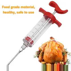 Flavor Needle BBQ Meat Syringe Marinade Injector Pork Steak Meat Sauces Syringes With 1 Stainless Steel Needles Kitchen Tools