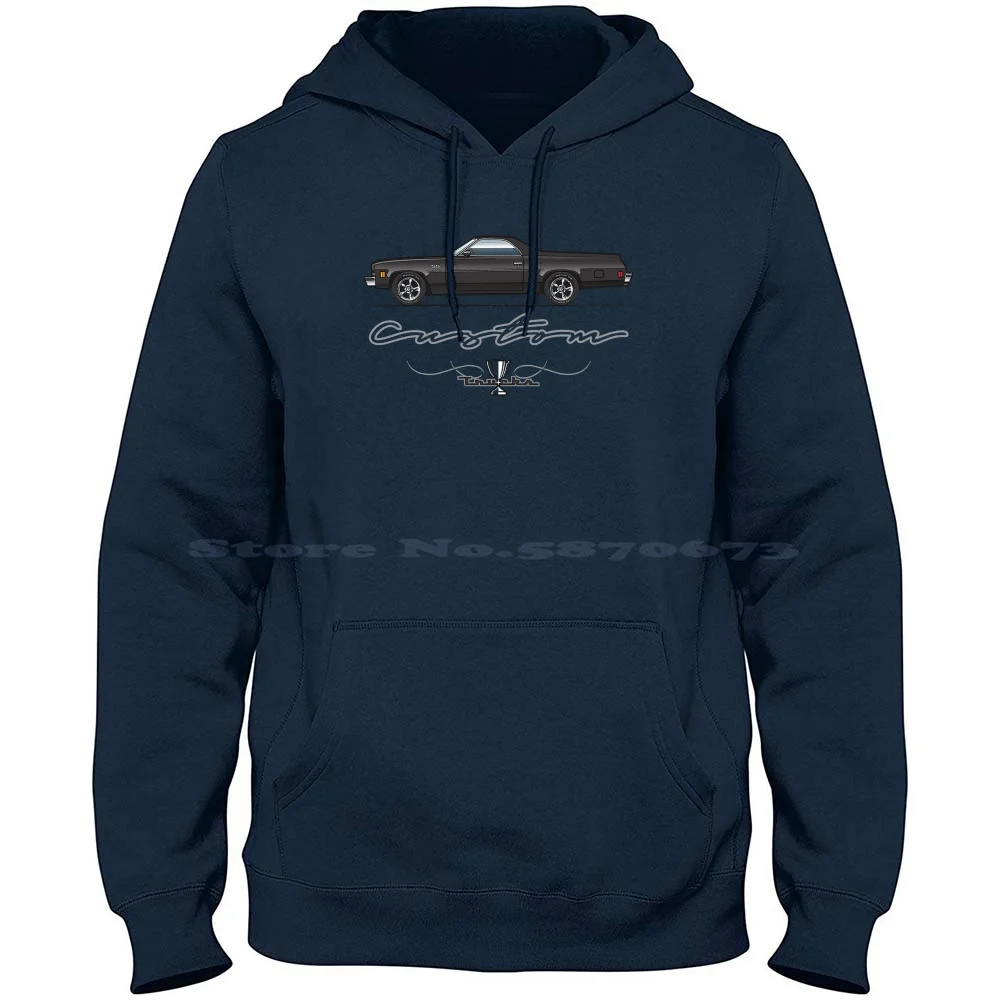 73-77 Black Elcamino 100% Cotton Hoodie 1973 1974 1975 1976 1977 350 454 El Camino Drag Racing American Muscle Car