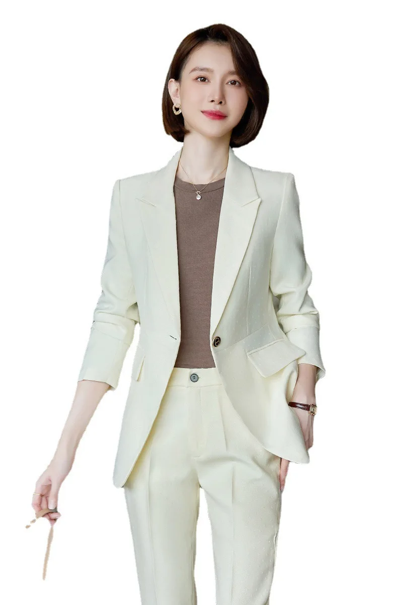 High Quality Fabric Formal Professional Women Business Suits with Pants and Jackets Coat OL Styles Female Work Wear Pantsuits