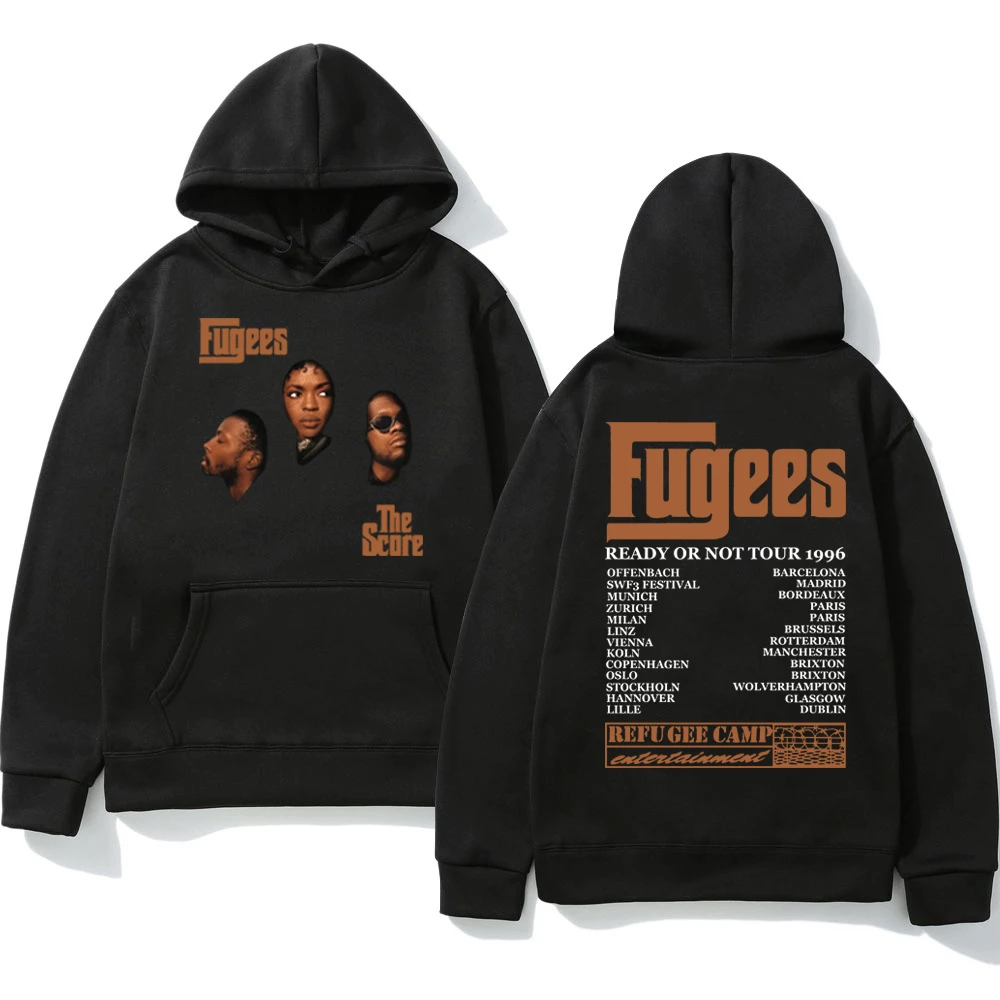 

Hip Hop Band The Fugees Score Ready or Not Concert Tour 1996 Oversize Hoodie Fashion Hooded Sweatshirt Men Women Autumn Pullover