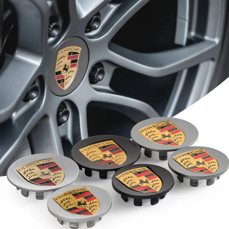 4PCS 65/76MM Car Styling ABS Original Wheel Hub Center Badge Cover Sticker For Porsche 718 Boxster 911 Carrera Macan Cayenne 356