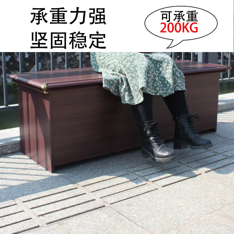 Outdoor Aluminum Alloy Storage Cabinet Locker Waterproof Sunscreen Rainproof Flip Cover Courtyard Balcony Garden Locker Bench