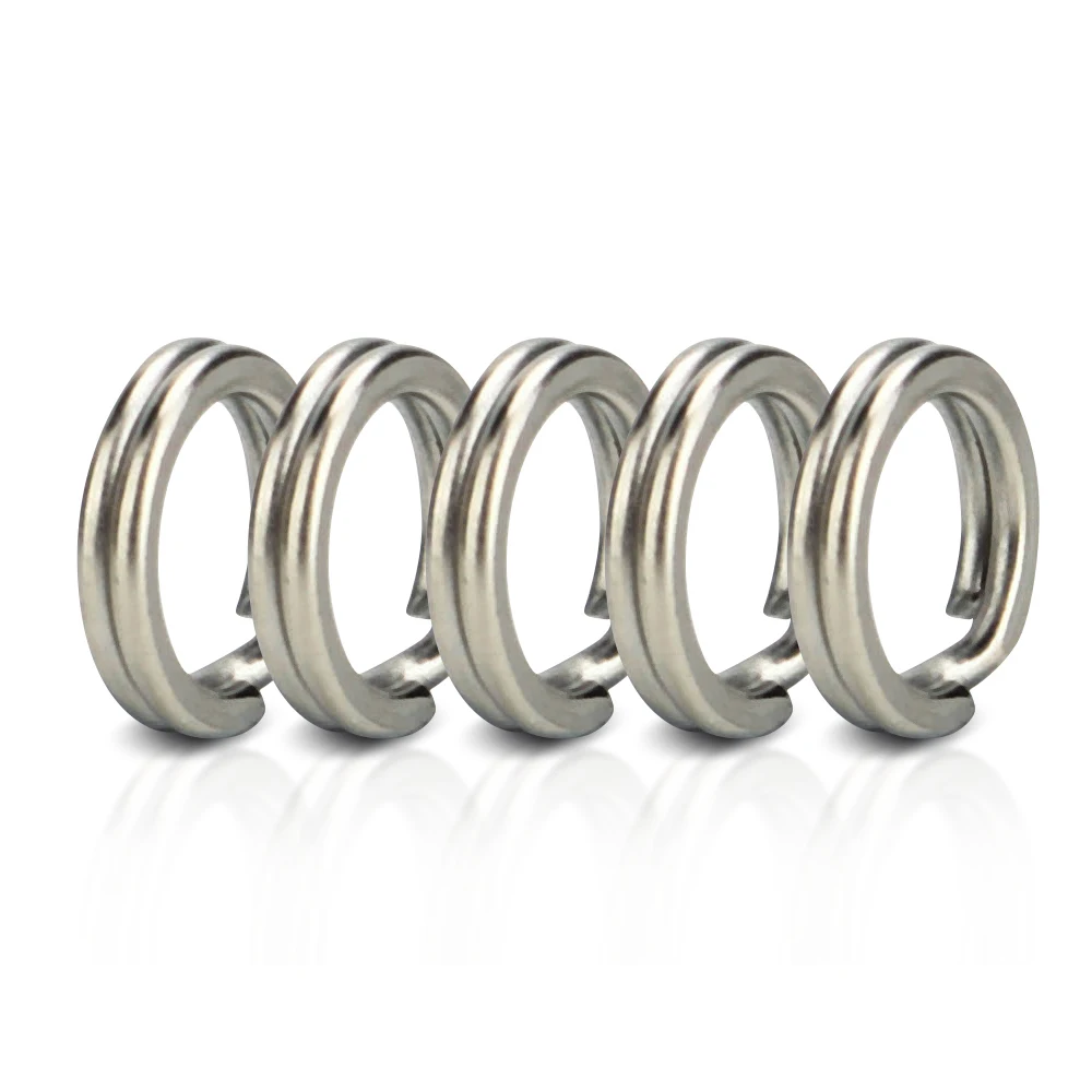 سبليت خواتم الصيد 50 ~ 100 قطعة الفولاذ المقاوم للصدأ إغراء خواتم المياه المالحة محطة أدوات سبليت خواتم الصيد موصلات المفاجئة خواتم #3