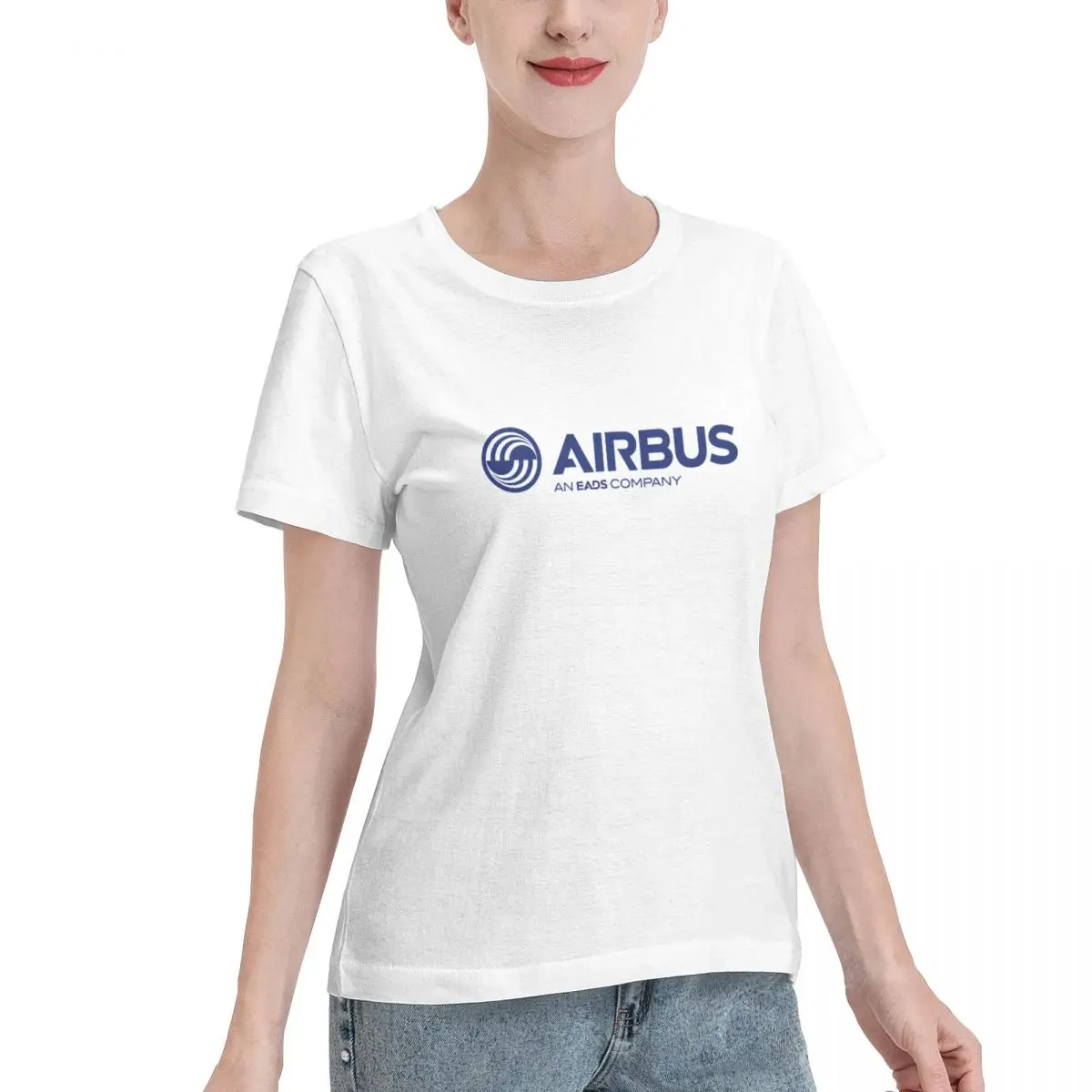 Camiseta de Airbus para mujer y niña, de manga corta Camisa de algodón con cuello redondo, An EADS Company